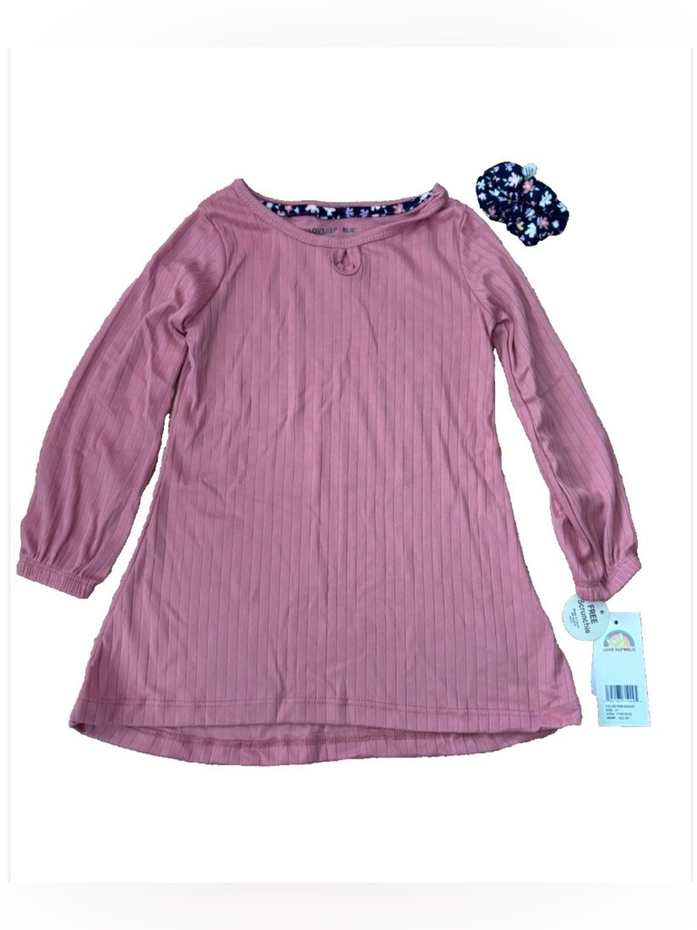 Love Republic Mauve Ribbed Long Sleeve Tunic Top